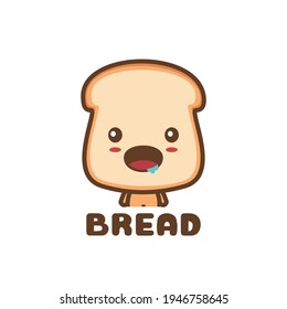 cute bun with a hungry expression. food mascot template. suitable for use as logos, menus, cards etc.
