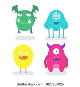 Cute Bundle Of Character Design Monster Vector