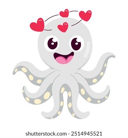 Lindo Paquete de pegatinas planas de pulpo 


