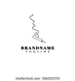 cute bungee jumper cartoon logo icon design template black modern isolated vector illustration