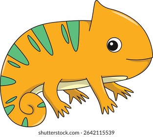 Cute bungloon cartoon. Flat vector illustration. Wild life animals. Cute animal on white background