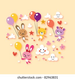 cute bunnies and bears