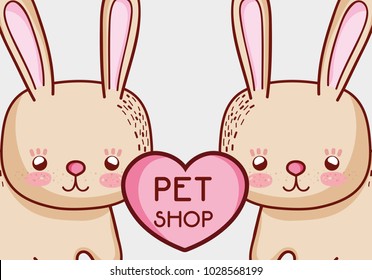 Cute bunnies doodle cartoons