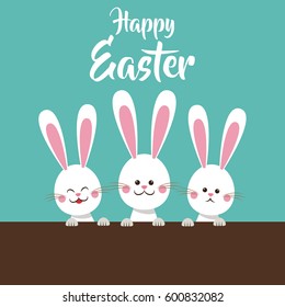 cute bunnies happy easter