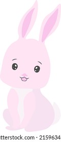 Cute Bunnies isolated Vector illustration on white background.