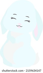 Cute Bunnies, einzelne Vektorgrafik auf weißem Hintergrund.