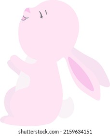 Cute Bunnies isolated Vector illustration on white background.