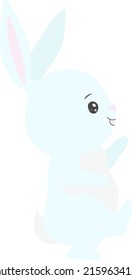 Cute Bunnies isolated Vector illustration on white background.