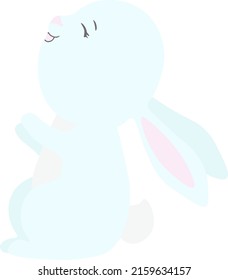Cute Bunnies isolated Vector illustration on white background.