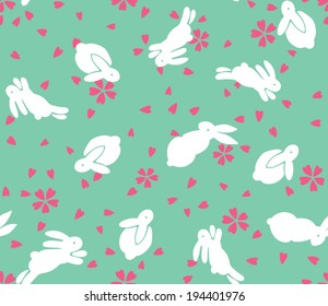Cute Bunnies Seamless Pattern