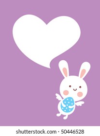 cute bunny angel easter tag greeting