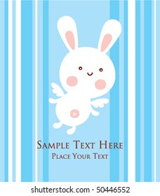 cute bunny angel easter tag greeting