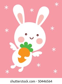 cute bunny angel easter tag greeting