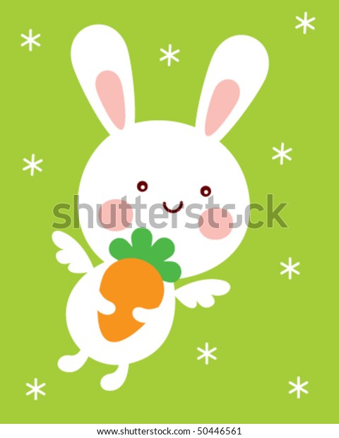 Download Cute Bunny Angel Easter Tag Greeting Stock Vector (Royalty ...