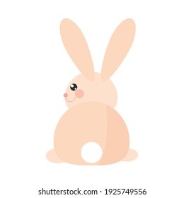 cute bunny animal cartoon isolated