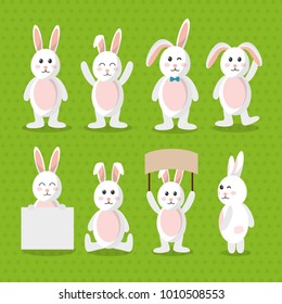 cute bunny animal furry cartoon pattern