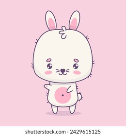 Cute bunny animal kawaii. Vector illustration. Kids collection.