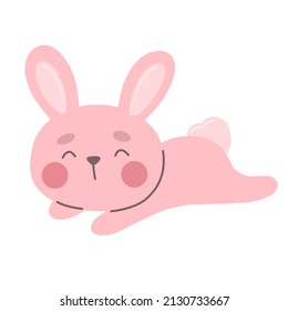 Cute bunny, animal vector isolate in cartoon style.