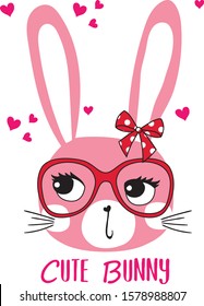 Cute bunny animal vector for kids fashion