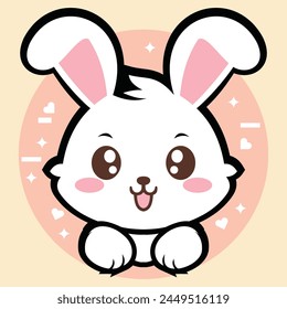 cute bunny art for shirt print, children books, charts or poster design elements