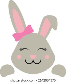 Cute Bunny baby girl isolated vector file 