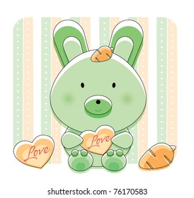 Cute bunny with background design