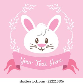 cute bunny badge