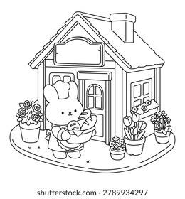 Cute Bunny Baker Standing