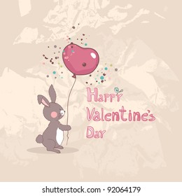 cute bunny with balloon