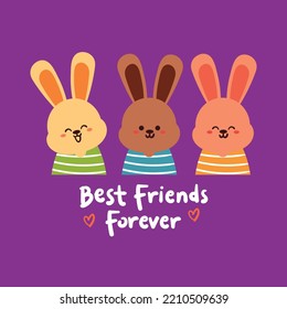 Cute Bunny Best Friends Forever Background