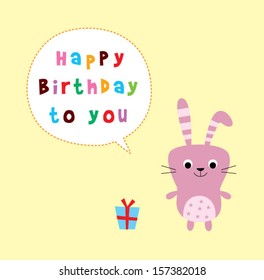 cute bunny birthday greeting card