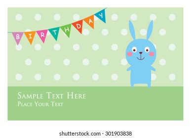 cute bunny birthday invitation card