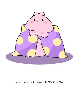 Cute bunny with cute blanket