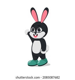 cute bunny calling, white background