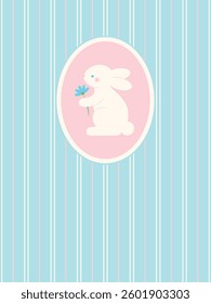 Cute bunny card design. Vector illustration.