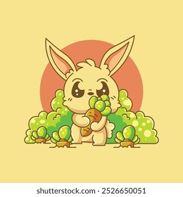 cute bunny and carrot- cute illustration