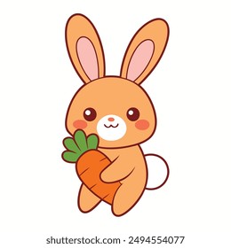 Cute Bunny With Carrot Cute Rabbit With Carrot