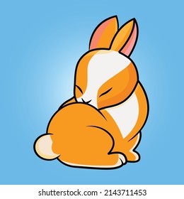 Cute Bunny Cartoon Animal Character