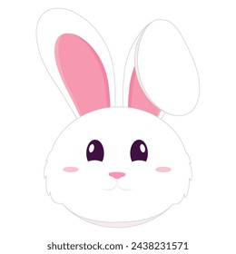 Cute bunny cartoon character Easter season Vector illustration