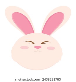 Cute bunny cartoon character Easter season Vector illustration