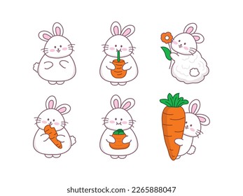 süßer Bunny Cartoon-Zeichenkartoon-Vektorgrafik