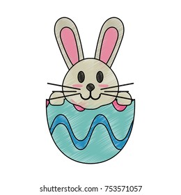 Cute bunny cartoon icon vector illustration graphic design