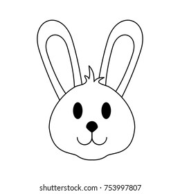 Cute bunny cartoon icon vector illustration graphic design