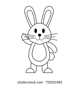 Cute bunny cartoon icon vector illustration graphic design