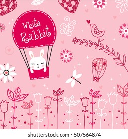 cute bunny cartoon pattern