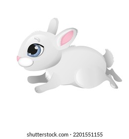 cute bunny in cartoon style vector illustration. Easter bunny. symbol of the new year 2023. Rabbit icon isolated on white background. Animal wildlife character. Vector for print, card, invitations 