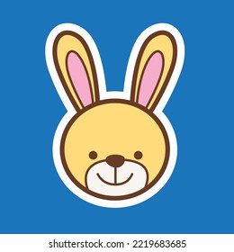 Cute Bunny Cartoon Vector Icon Illustration. Flat Cartoon Style