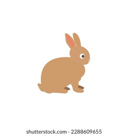 Cute bunny cartoon vector, icon on a white background