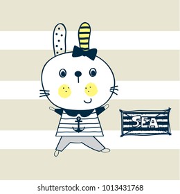 cute bunny cartoon vector illustration