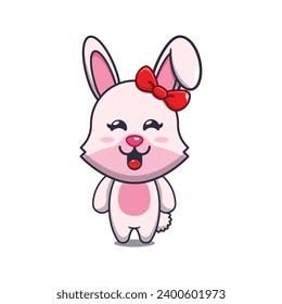 Cute bunny cartoon vector illustration. 
Vector cartoon Illustration suitable for poster, brochure, web, mascot, sticker, logo and icon.